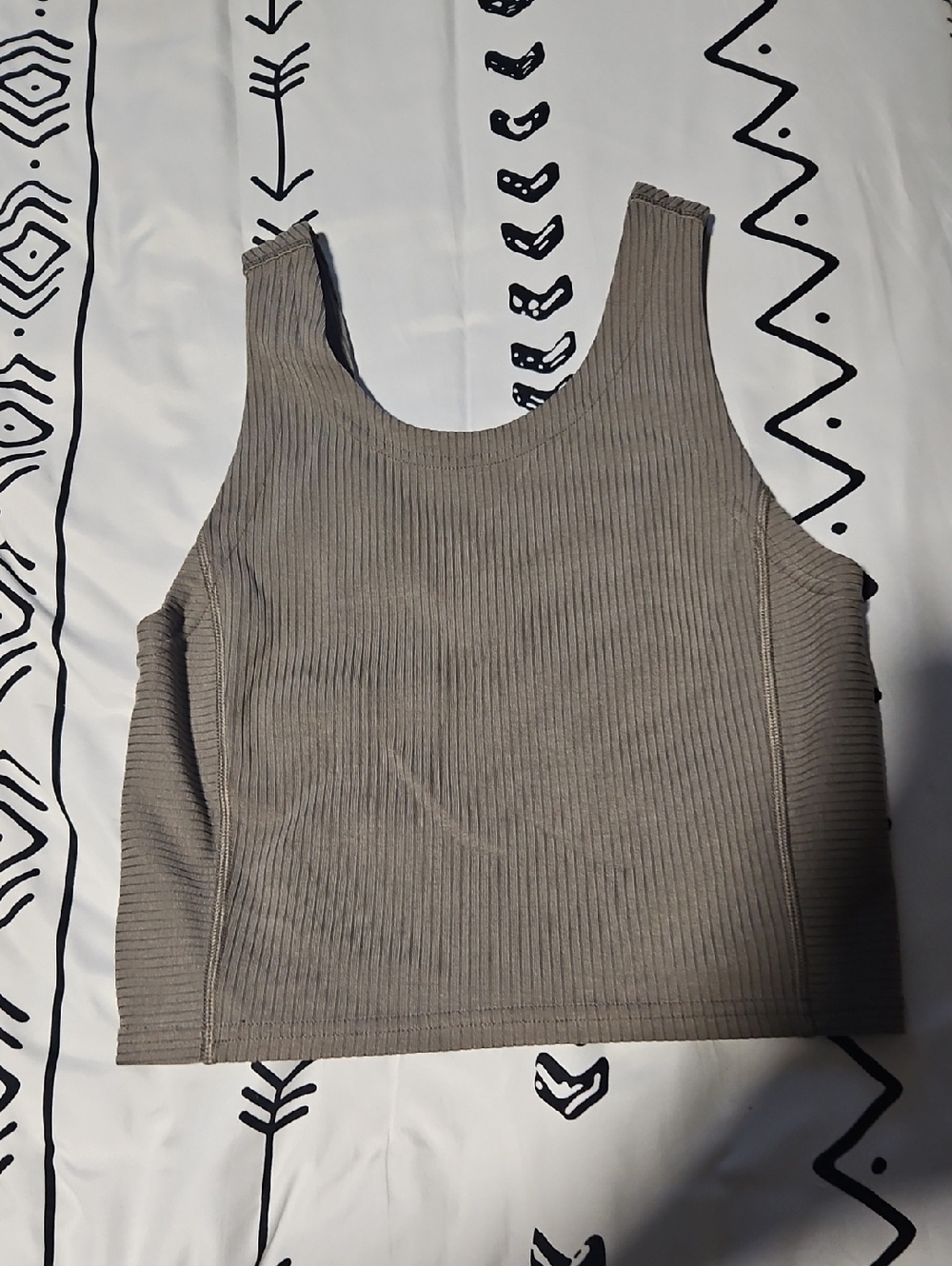 lululemon athletica Ribbed Scoop Crop Tank - Taupe Gray